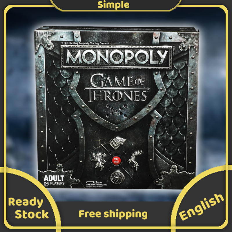 Monopoly Game of Thrones Board Game for Adults English Version 2-6 Players Party Stragety Gameเกมส์เศรษฐี