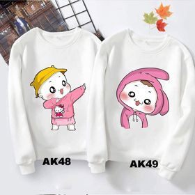 Áo đôi nỉ thu đông chibi yêu thương