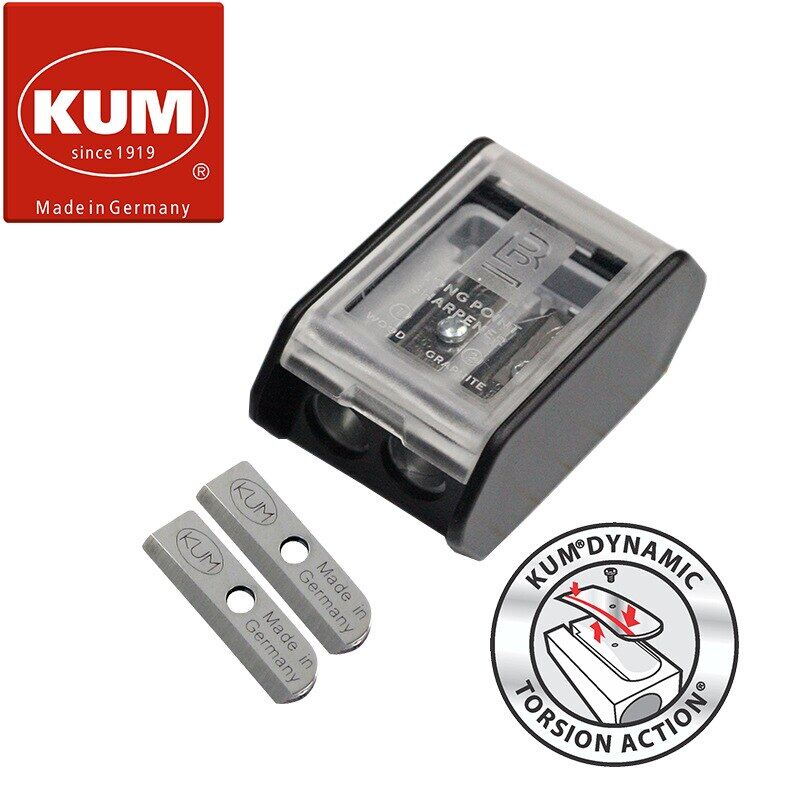 Đức kum as3 gọt bút chì điểm dài tự động gọt hai lỗ sắc bền với 2 lưỡi dao dự phòng cho bút chì 8cm