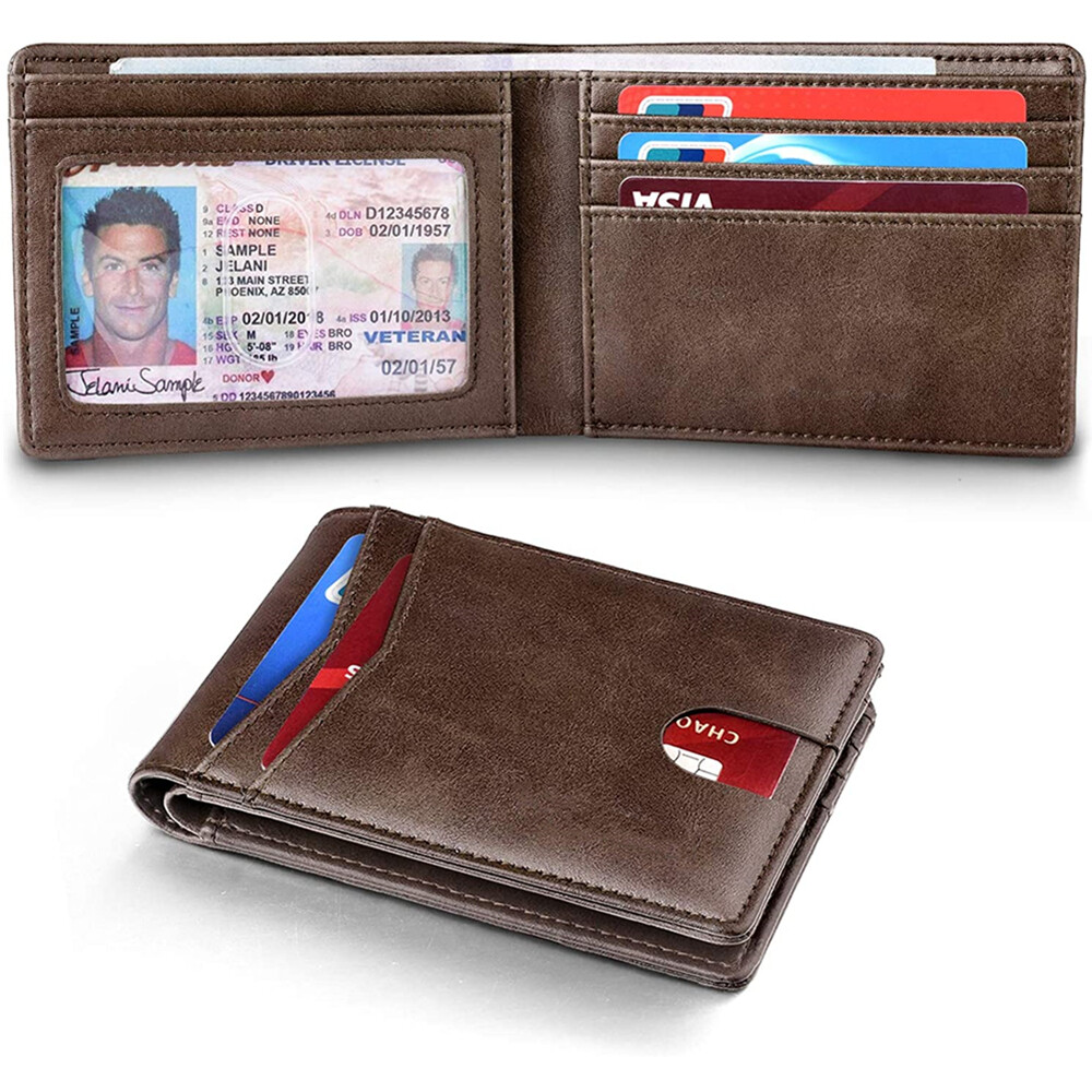Ví Mỏng Cho Nam Với RFID Chặn & Tối Giản Ví Nam Bỏ Túi Phía Trước, Da