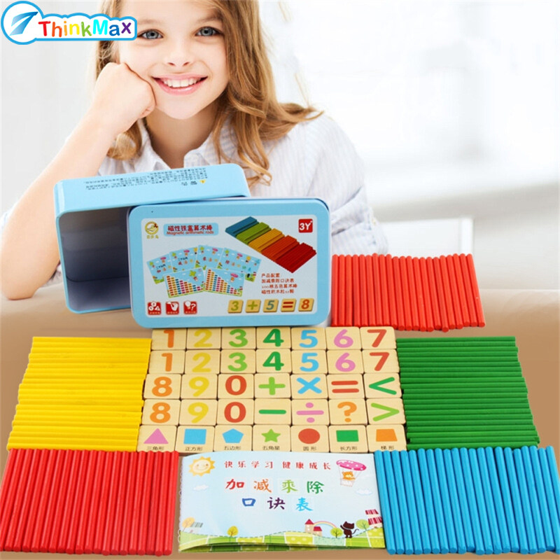 Counting Sticks Calculation Math Educational Toy With Magnetic Iron Box