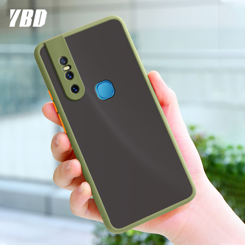 Ốp Bảo Vệ Máy Ảnh Chính Xác YBD Dành Cho Ốp Vivo V15 Ốp Lưng Nhựa PC Cứng Mờ Nhiều Màu Ốp Điện Thoại