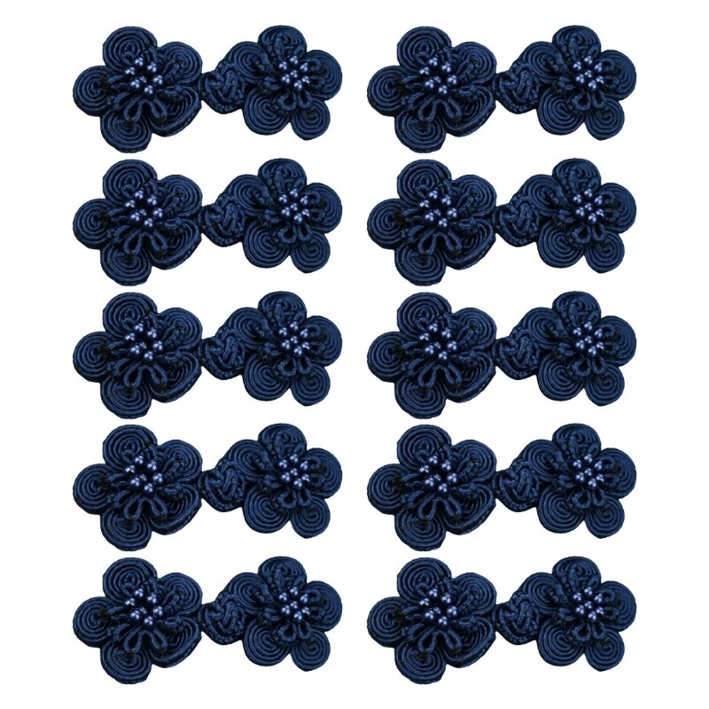 10 Cặp Khuy SườN Xám Thủ Công Hình Hoa Trung Quốc Chốt May Thắt Nút Phụ Kiện Quần Áo Thủ Công Tự Làm