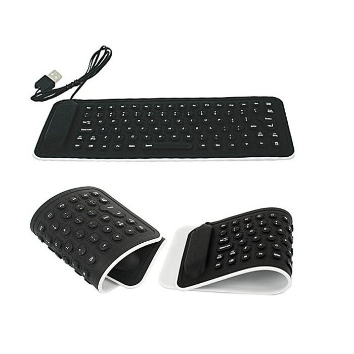 Miễn Phí Vận Chuyển, Bàn Phím Silicon Mềm Mini USB, Có Thể Gập Lại Dành Cho Máy Tính Xách Tay Notebook BK