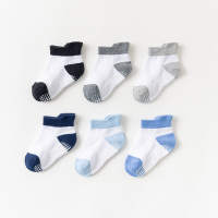 6 Pairs Baby Socks Anti-slip Boat Socks Cotton Low Cut Floor Socks With Rubber Grips Kids Non-slip Boys Girls Childrens Candy Color Socks