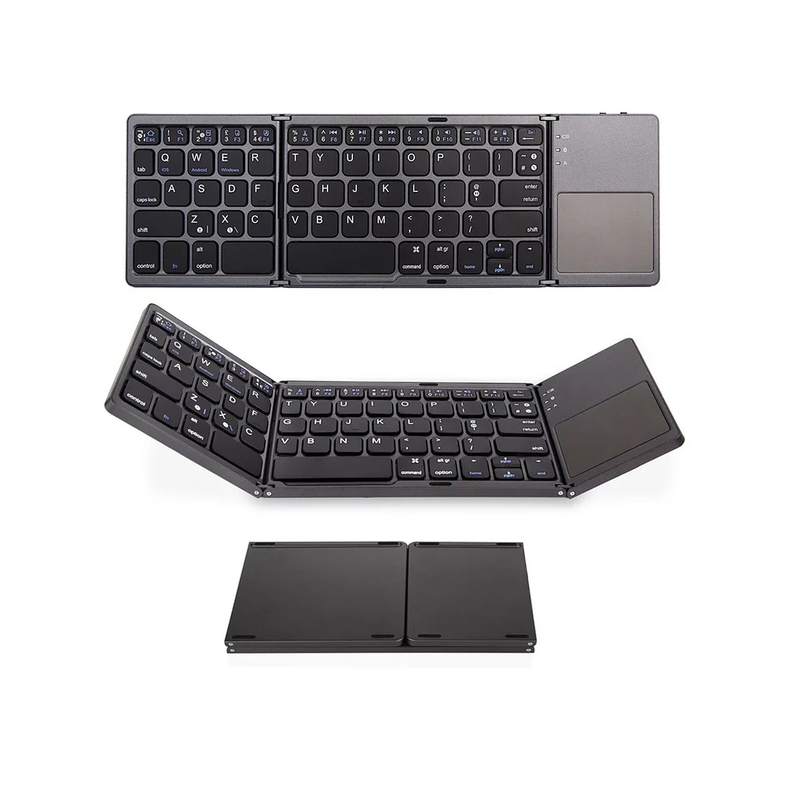 Bàn phím gấp không dây bt bàn phím bt siêu mỏng cầm tay, với touchpad cho windows/android/ios