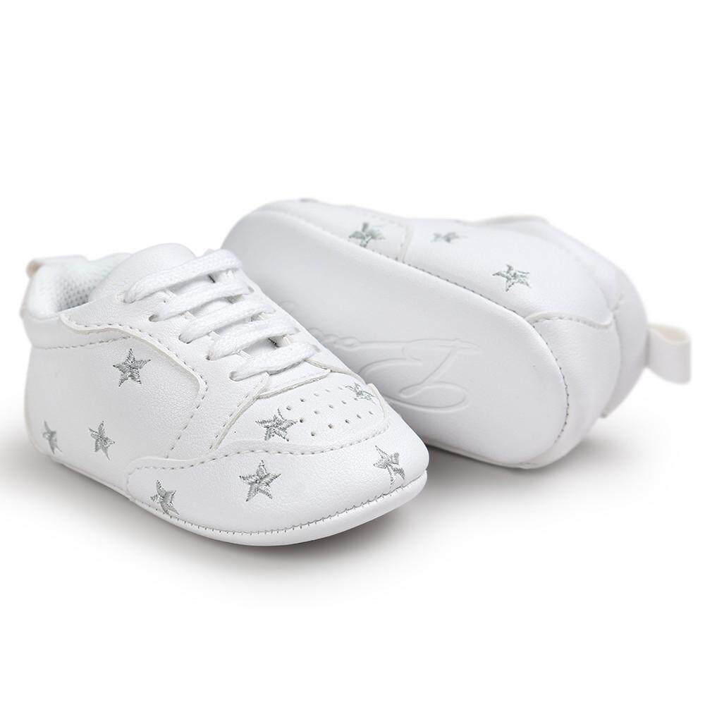 จัดส่งฟรี + ฟรีของขวัญ SGTWY Five-Pointed Star ผ้าพันคอ Soft Sole รองเท้าผ้าใบทารกแรกเกิดทารกเด็กวัยหัดเดินรองเท้าสำหรับเด็กเล็กเด็กหญิงเด็กชาย11ซม.