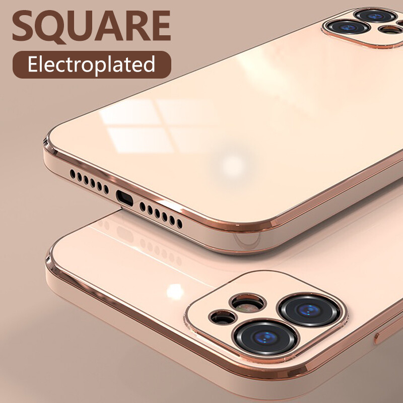 Ốp Điện Thoại Viền Vuông YESTARO Ốp Lưng TPU Mềm Mạ Vàng Cho iPhone 11 Pro Max XS XR X 8 7 Plus SE 2020