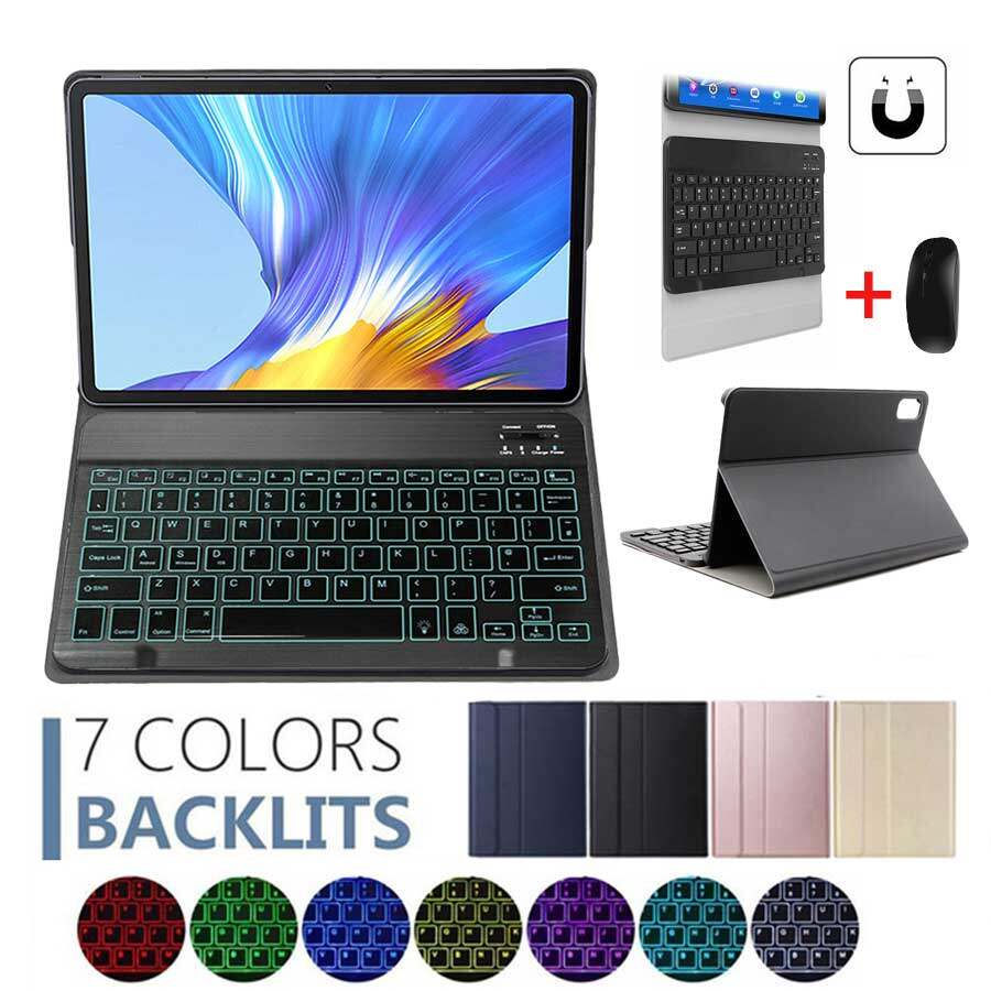 Thông Minh Không Dây Chuột Bàn Phím Bluetooth Vỏ Máy Tính Bảng Cho Huawei Mediapad Matepad 10.4 M5 Lite 10 Pro 10.8 T5 10 10.1 M6 10.8 Pro 10.8 Cover + Chuột