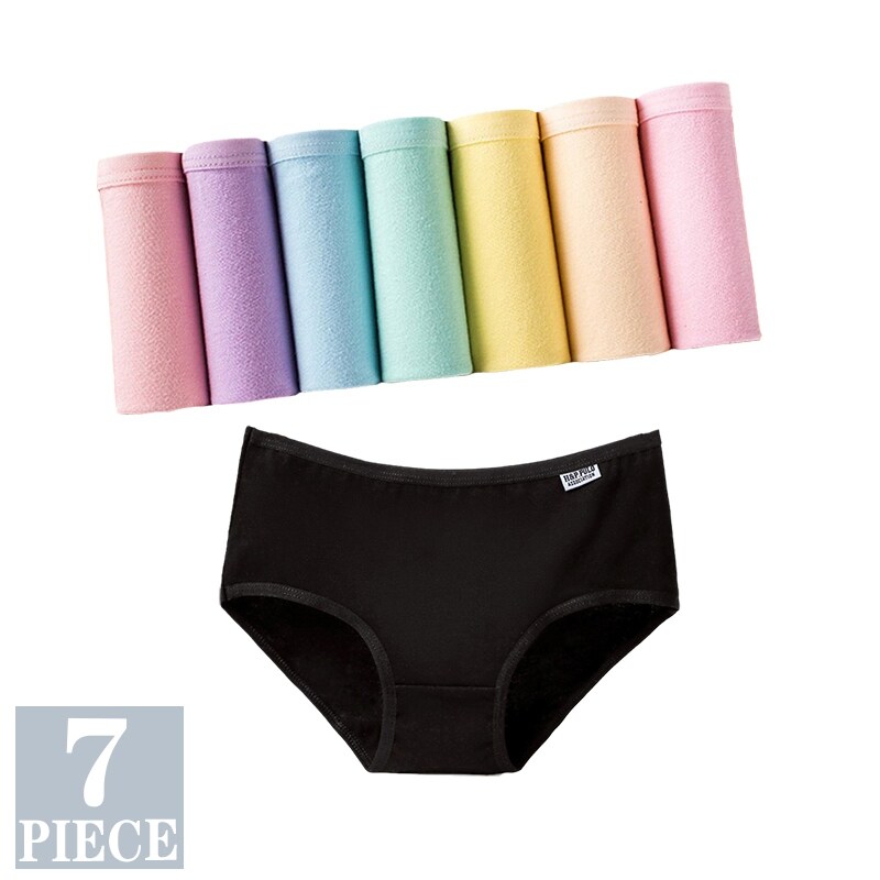 {hot} 7PCS Panties for Women Girls Underwear Cotton Panties Cueca Calcinhas Sexy Lingerie Breathable Briefs Female Plus Size Pantys