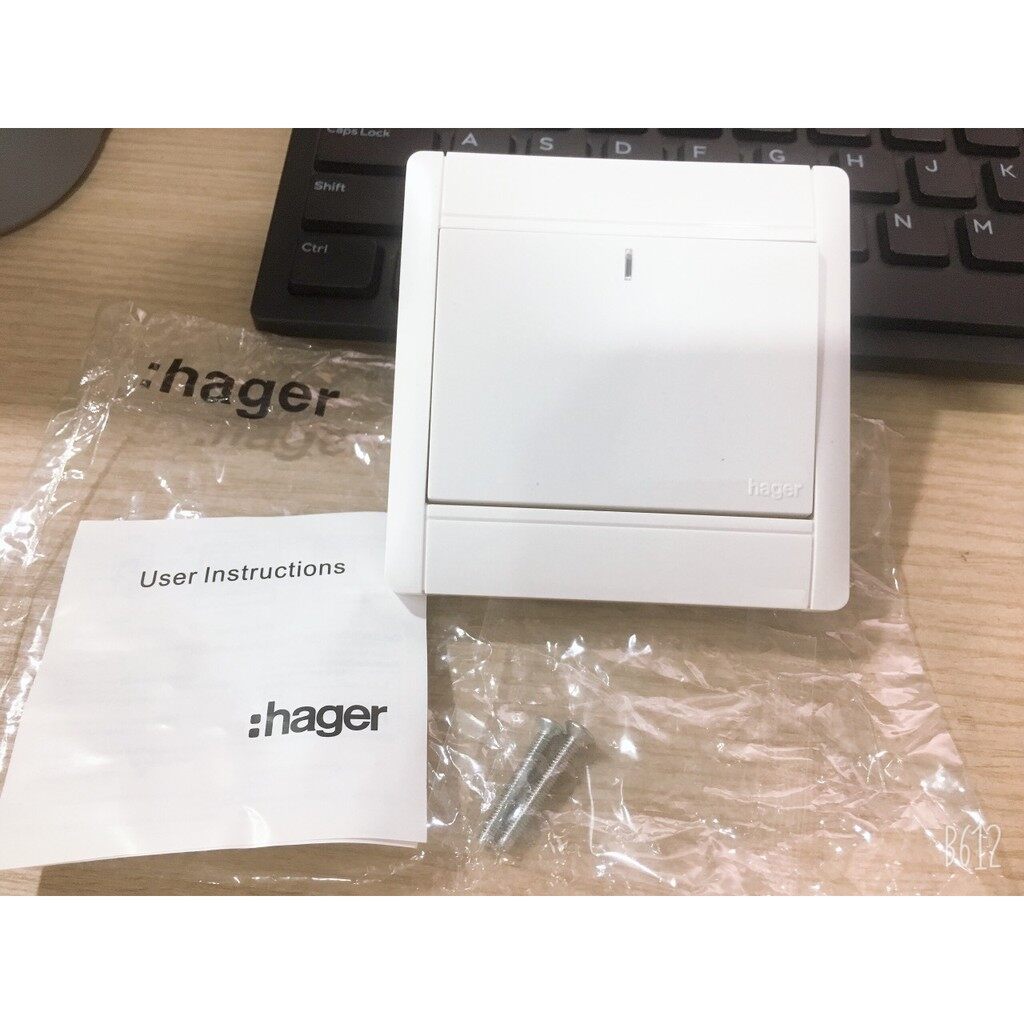 [HCM]Công tắc đơn 2 cực 20A có đèn LED hager - WXEL2D1
