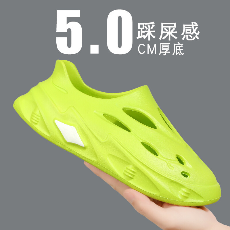 Anruo Giày tổ ong dừa nam 2023 mùa hè mới nước ngoài mảnh, trượt, stinky ổn định mềm đế giầy mềm baotou Xăng đan đi biển