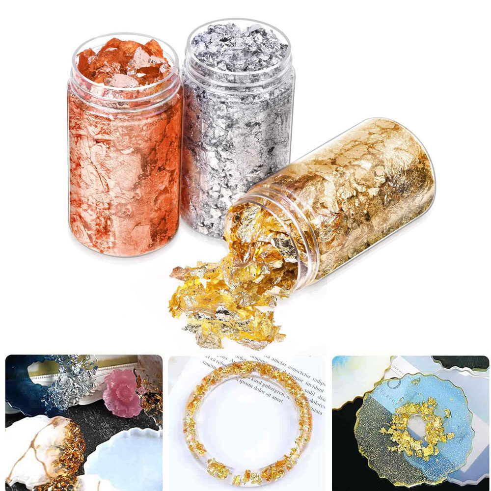 HUMANS FASHION DIY Crafts Jewelry Making Tool Gilding Decor Art Decoration Gold Foil Filling Materials Resin Mold Fillings Gold Leaf Flake