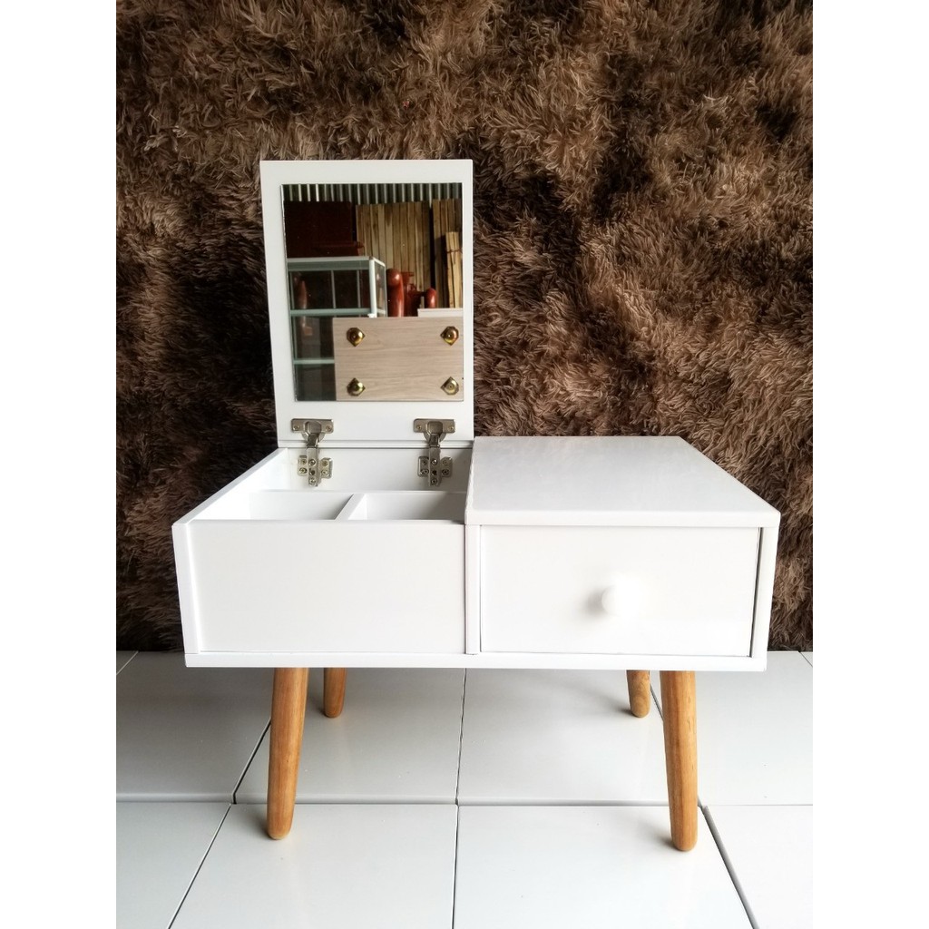 Bàn trang điểm mini gỗ mdf-bàn phấn màu trắng siêu xinh