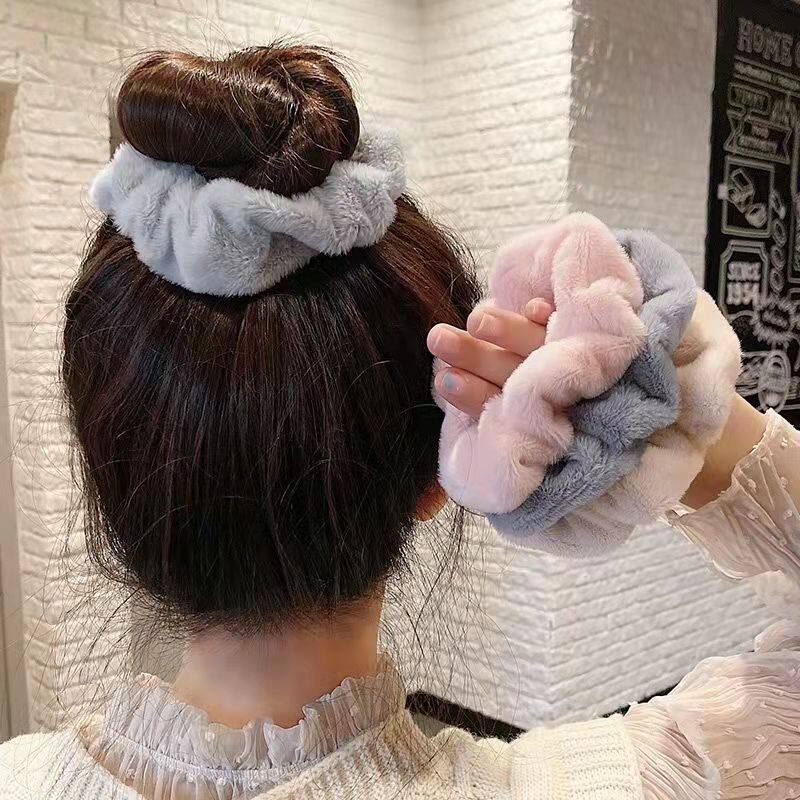 Vòng buộc tóc cho nữ vòng buộc tóc bằng vải nhung lông vòng ruột già dây buộc đầu lửa bùng nổ phong cách instagram mới cho nữ dây buộc tóc cho nữ