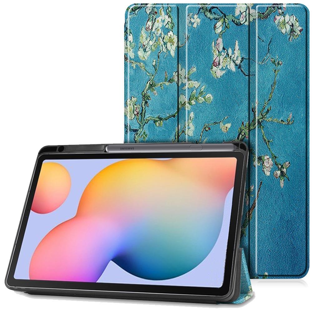 Cho Samsung Tab S6 Lite 10.4 trường hợp 2024 2022 2020 với hộp đựng bút chì, chống sốc mỏng Ốp lưng TPU mềm da bảo vệ trường hợp ba chân đế gập từ ngủ tự động/wake thông minh lật Bìa
