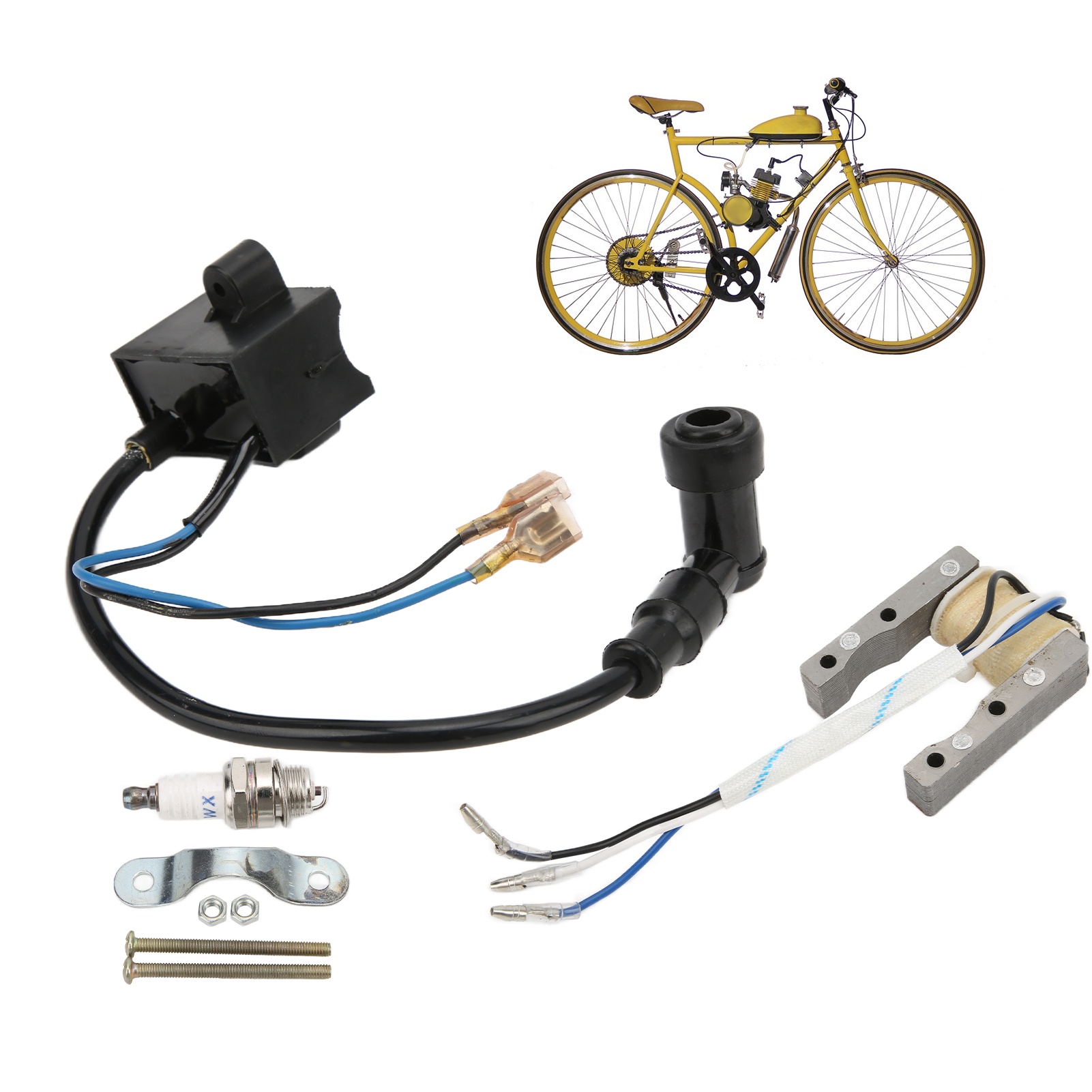 Cuộn dây đánh lửa cao su CDI Kit xtato từ hiệu suất ổn định cho xe đạp cơ giới 49cc-80cc