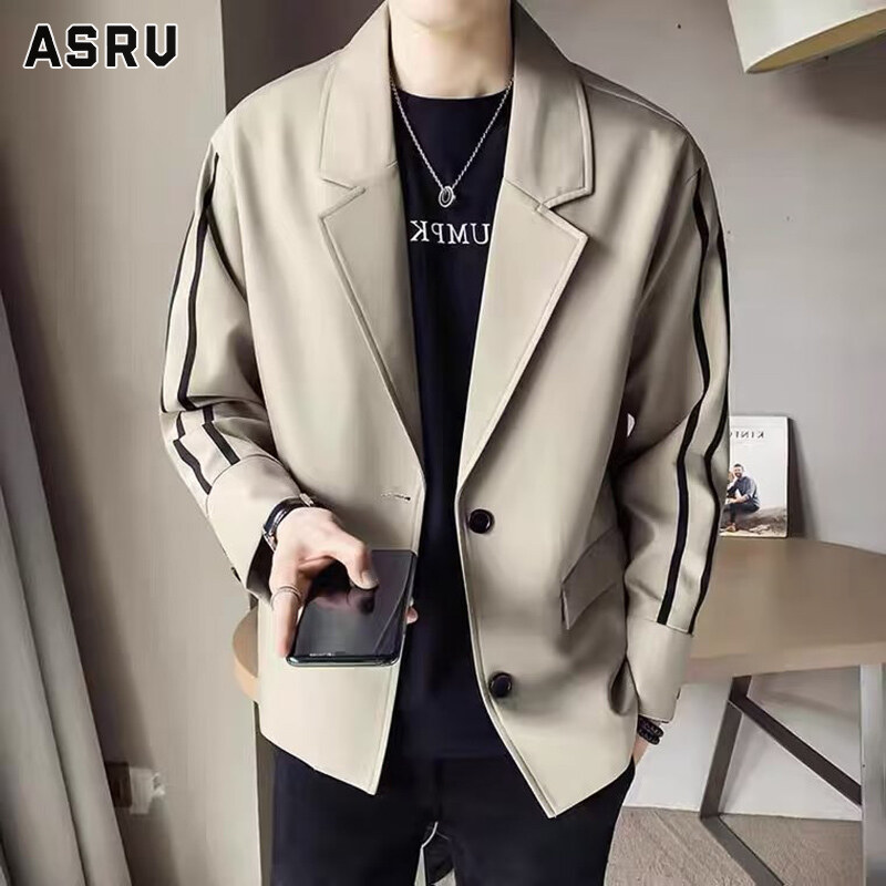 ASRV áo blazer nam bộ vest nam Áo Blazer Vừa Vặn Thoải Mái Cho Nam Áo Blazer Thời Trang Một Hàng Cúc Áo Khoác Dáng Ôm Cắt Gấu Cho Nam