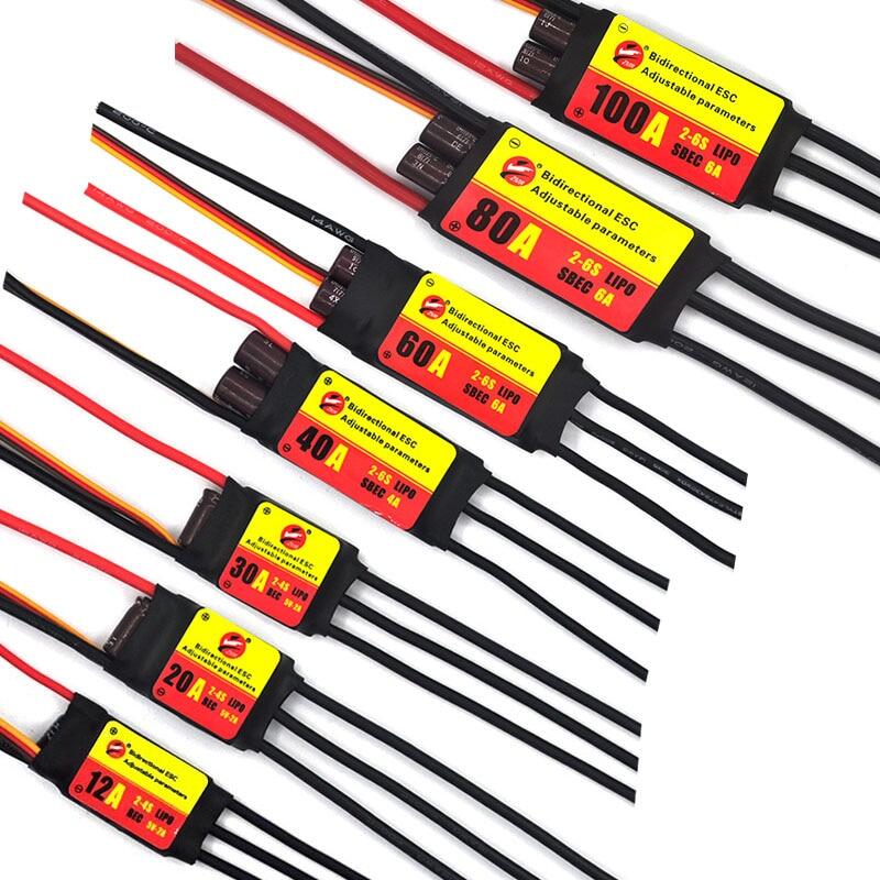 Zmr esc không chổi than điều chỉnh hai chiều 12a/20a/30a/40a/50a/60a/80a cho điều khiển từ xa cánh quạt dưới nước bằng khí nén cho xe hơi