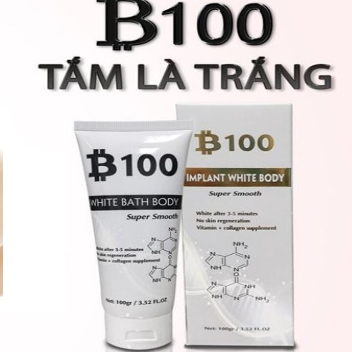 Tắm trắng Body, ủ trắng Body B100, tắm trắng body ủ trắng da mặt tắm là trắng, giúp nuôi dưỡng làn da trắng hồng mịn màng không bắt nắng trắng đẹp trắng khỏe