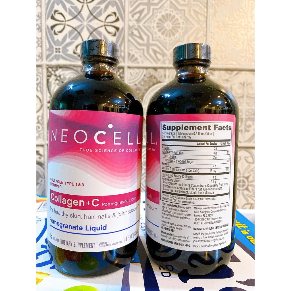 Nước uống collagen lựu neocell collagen + c 473 ml