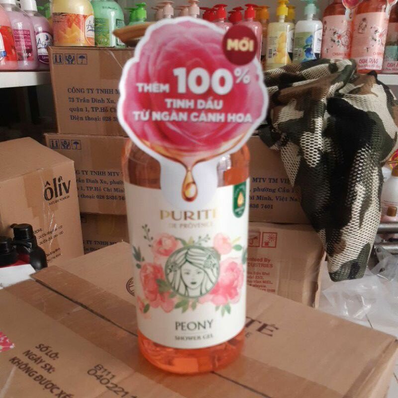 Sữa tắm purite hoa mẫu đơn 850ml date 2024