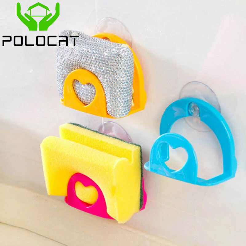 Giá để ráo nước bồn rửa cốc hút, nhà bếp tổ chức miếng bọt biển giá để đồ nhà bếp giá nhựa thoát nước xà phòng bồn rửa, phụ kiện phòng tắm
