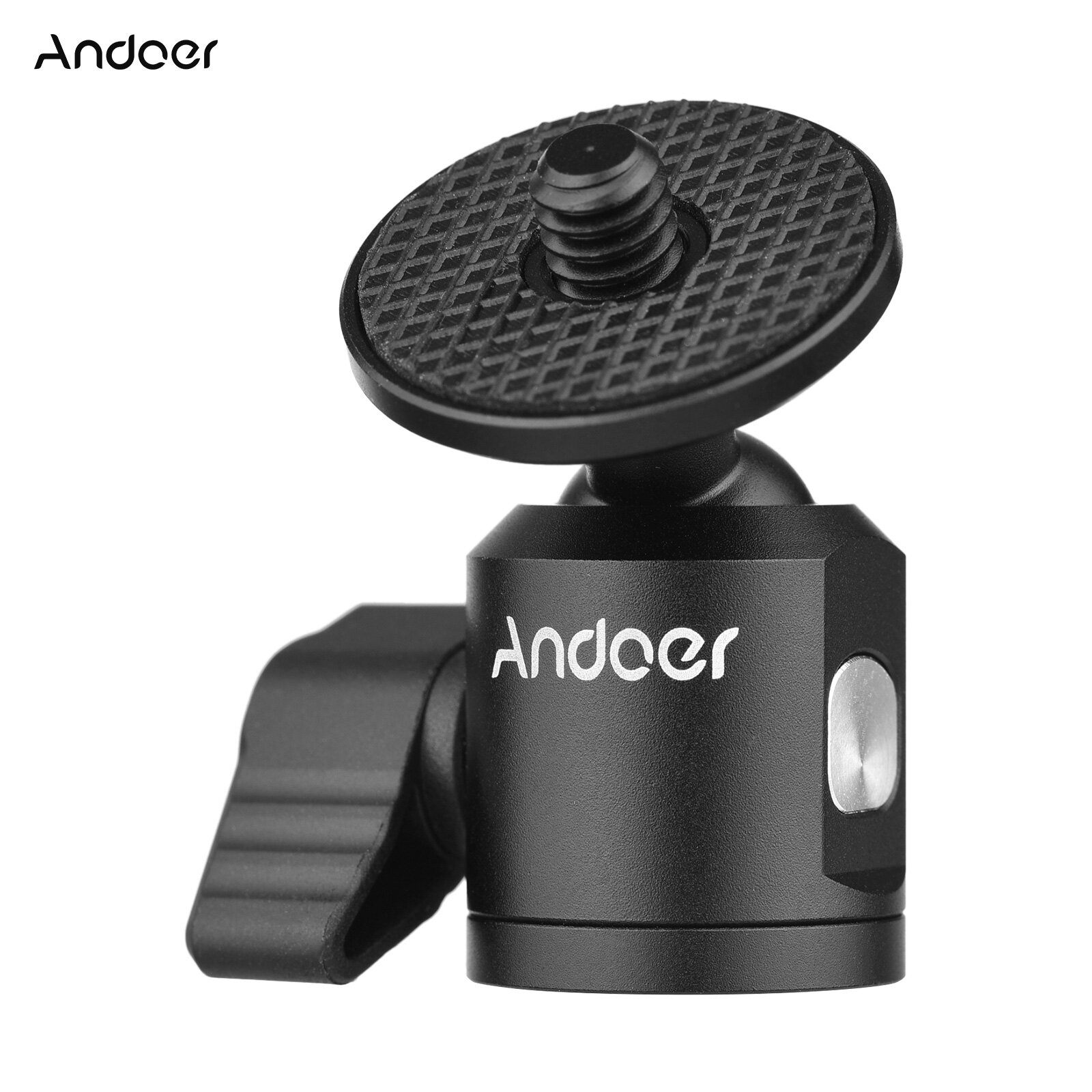 Andoer Bộ Chuyển Đổi Đầu Bi Mini Giá Đỡ Ba Chân Máy Ảnh Đầu Nối Vít 1/4 Inch Bằng Hợp Kim Nhôm Có Lỗ Vít 1/4 Inch Phía Dưới