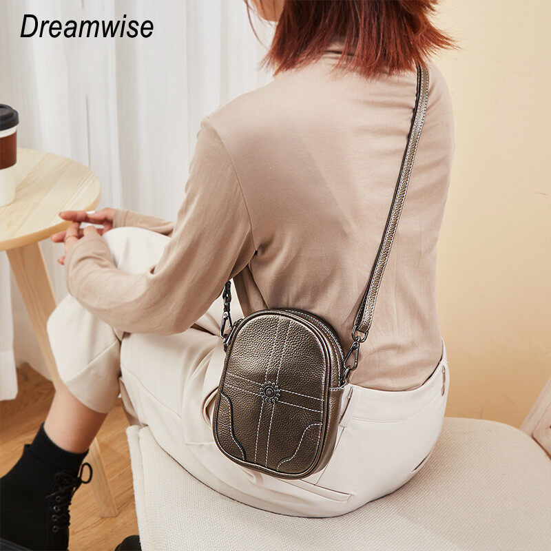 Dreamwise đeo vai mini túi đeo cho phụ nữ da bò thật thời trang hoang dã túi điện thoại di động túi xách 2020 mùa thu mới messenger nữ túi