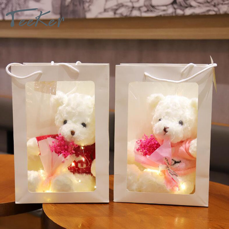 Teeker Stuffed Bear Plush Doll Teddy Bear Toy Gift Box for Girlfriend