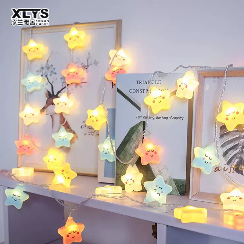 XINLANYASHE Đèn trang trí, đèn led trang trí năm mới, đèn ông sao, đèn trung thu, đèn ông sao thuần khiết, đèn tiệc, đèn ăn, trang trí phòng, trang trí nhà cửa, bóng đèn trang trí phòng màu sáng đèn tiệc đèn cổ tích đèn sao bầu không