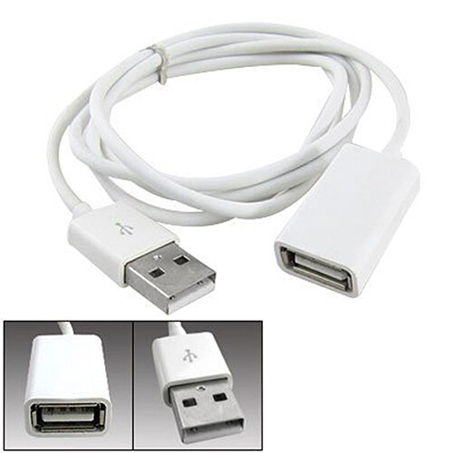 BOMO Dây Cáp Chuyển Đổi Nối Dài Đực Sang Cái Bằng Kim Loại PVC Màu Trắng USB 2.0 1M 3Ft