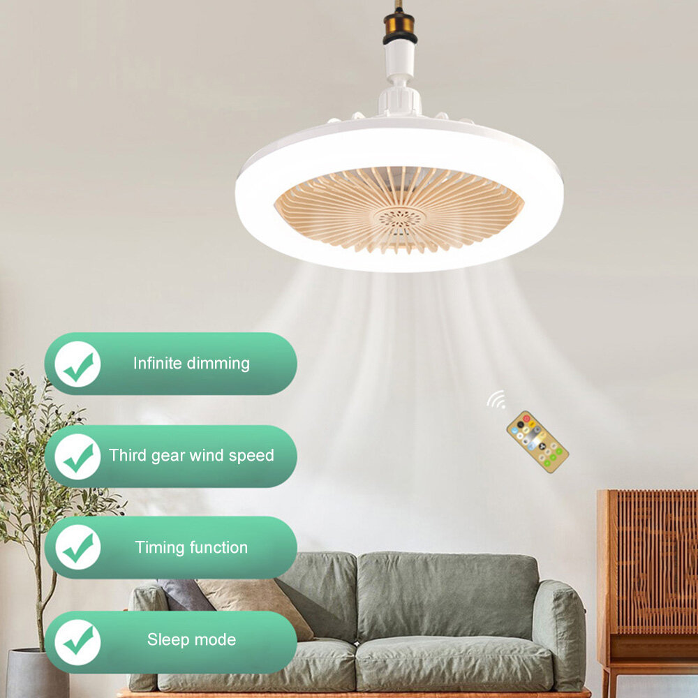 【New arrival】Aijia 2in1 Ceiling Fan with Lights 30W LED Modern Thin Enclosed Fan Lighting Remote Control 3-Color Changing Light Fan