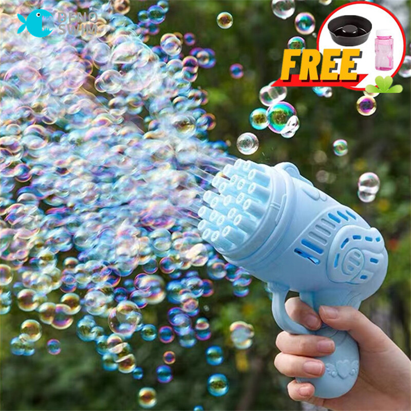 Denoswim máy thổi bong bóng thiên thần trong mơ gatling 23 lỗ máy thổi bong bóng đồ chơi máy thổi bong bóng tự động máy tạo bong bóng điện gu-ns kèm nước xà phòng đồ chơi trẻ em ngoài trời mùa hè