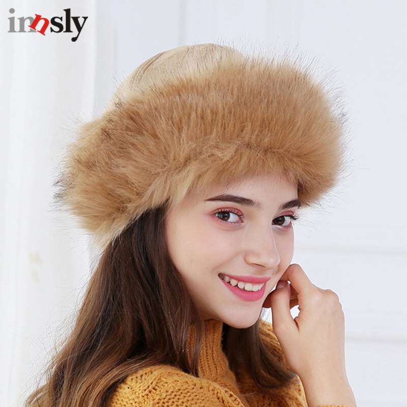 Mongolian Hat Mongolian Men Women Winter Faux Fur Suede Fluffy Beanie