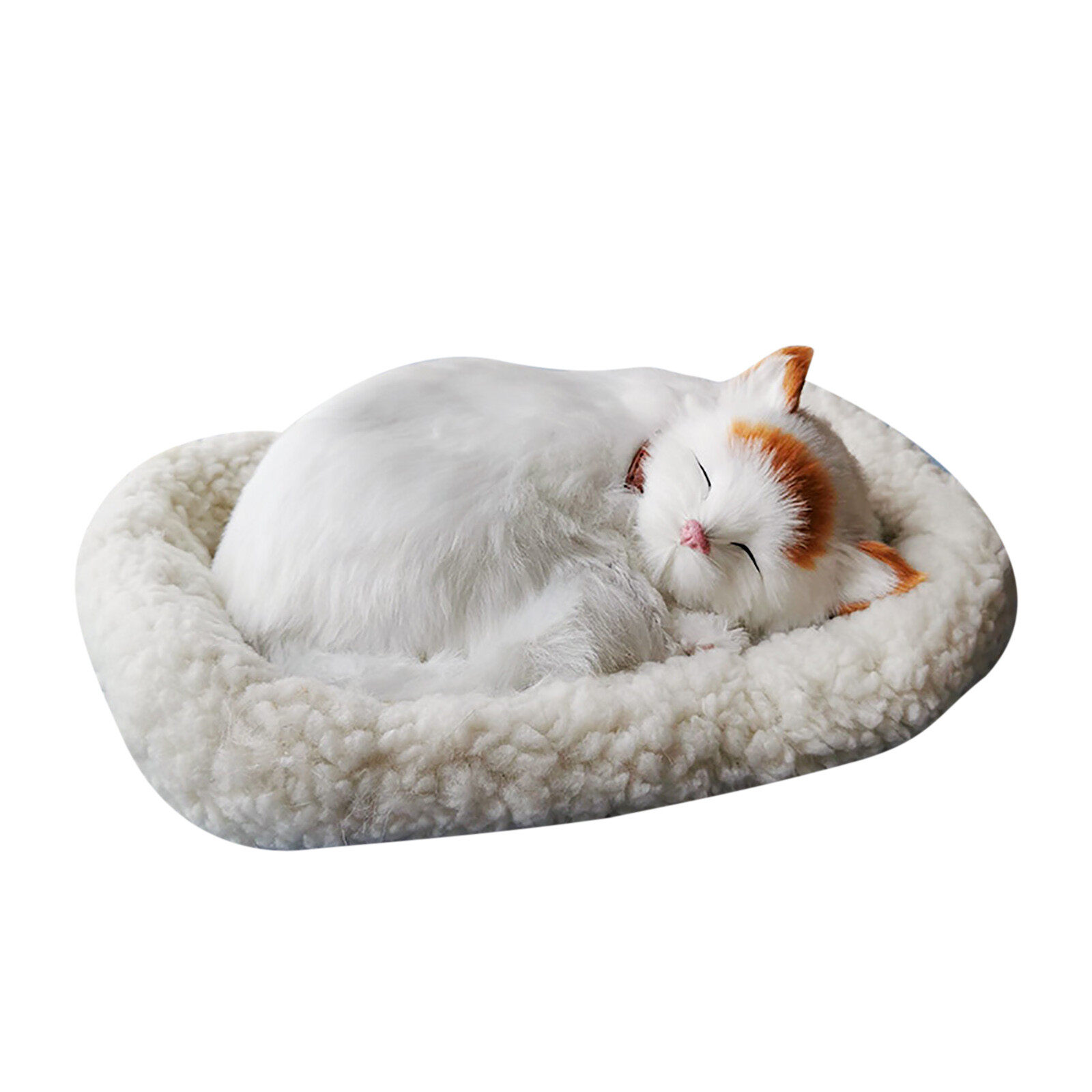 นอนหลับสมจริง Plush แมวหายใจ Furry สุนัข Mat Creative ของตกแต่งรูปสัตว์