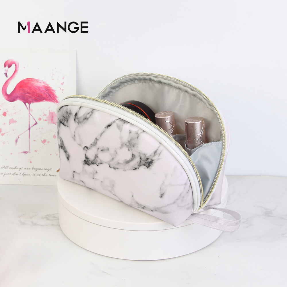 Túi đựng mỹ phẩm MAANGE họa tiết đá cẩm thạch độc đáo dễ dàng mang theo