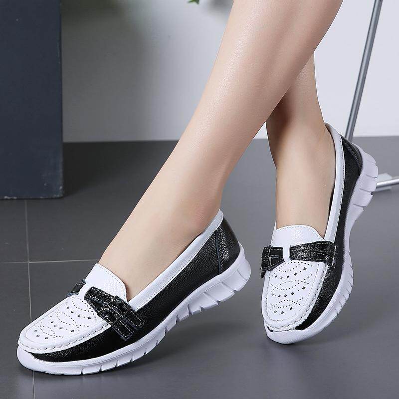 New Arrival Women Flat Shoes Hollow Loafer Ballerina Flats Casual Female Shoes Plus Size 35-42 ราคา 590 บาท*ส่งฟรี