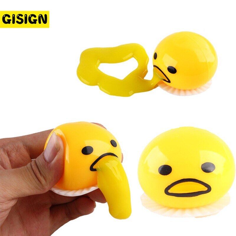 1 buah mainan anak-anak penghilang stres lendir BOLA stres kuning telur