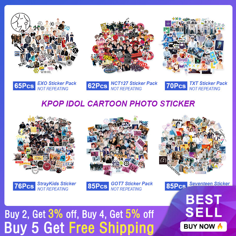 SHIDOMI Bộ Sưu Tập Hình Dán Hoạt Hình Thần Tượng Kpop Merch BTS/BLACKPINK/EXO/NCT127/TXT/StrayKids/Twice/GOT7/Seventeen/ENHYPEN/ATEEZ