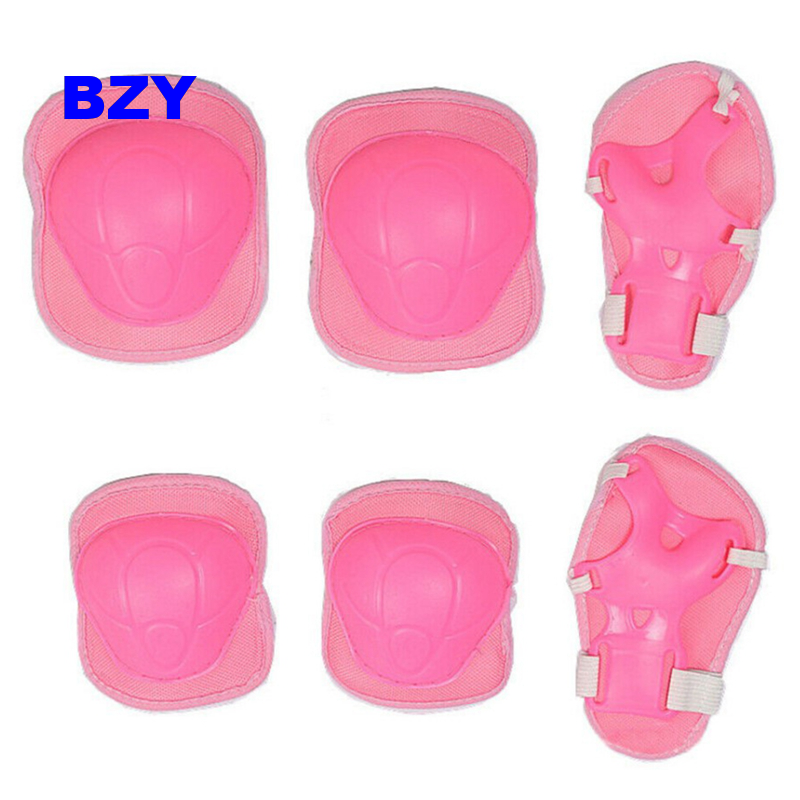 BZY 6ชิ้น/เซ็ตเด็กอุปกรณ์ป้องกันชุดเด็กหมวกนิรภัยสำหรับจักรยานสเก็ตบอร์ด City หมวกนิรภัยสกูตเตอร์อุปกรณ์รถจักรยาน