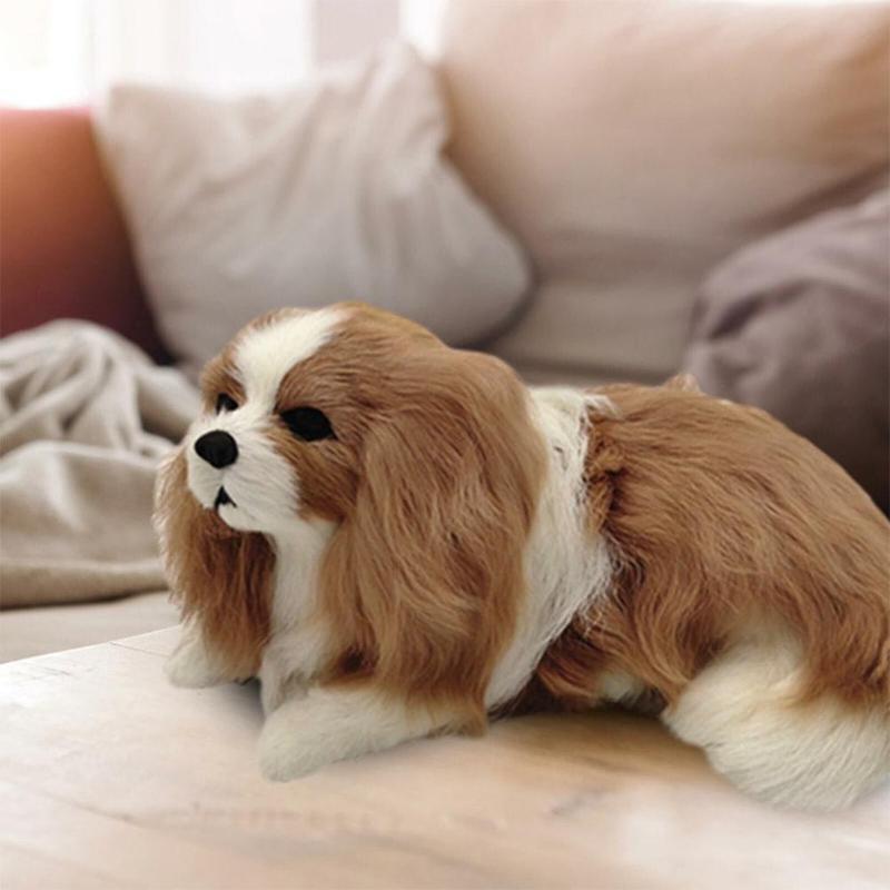 Chó charlie giống thật chó xù mô phỏng may mắn đồ chơi bằng vải nhung lông đồ chơi hình chó nhồi bông thú nhồi bông quà tặng cho trẻ em