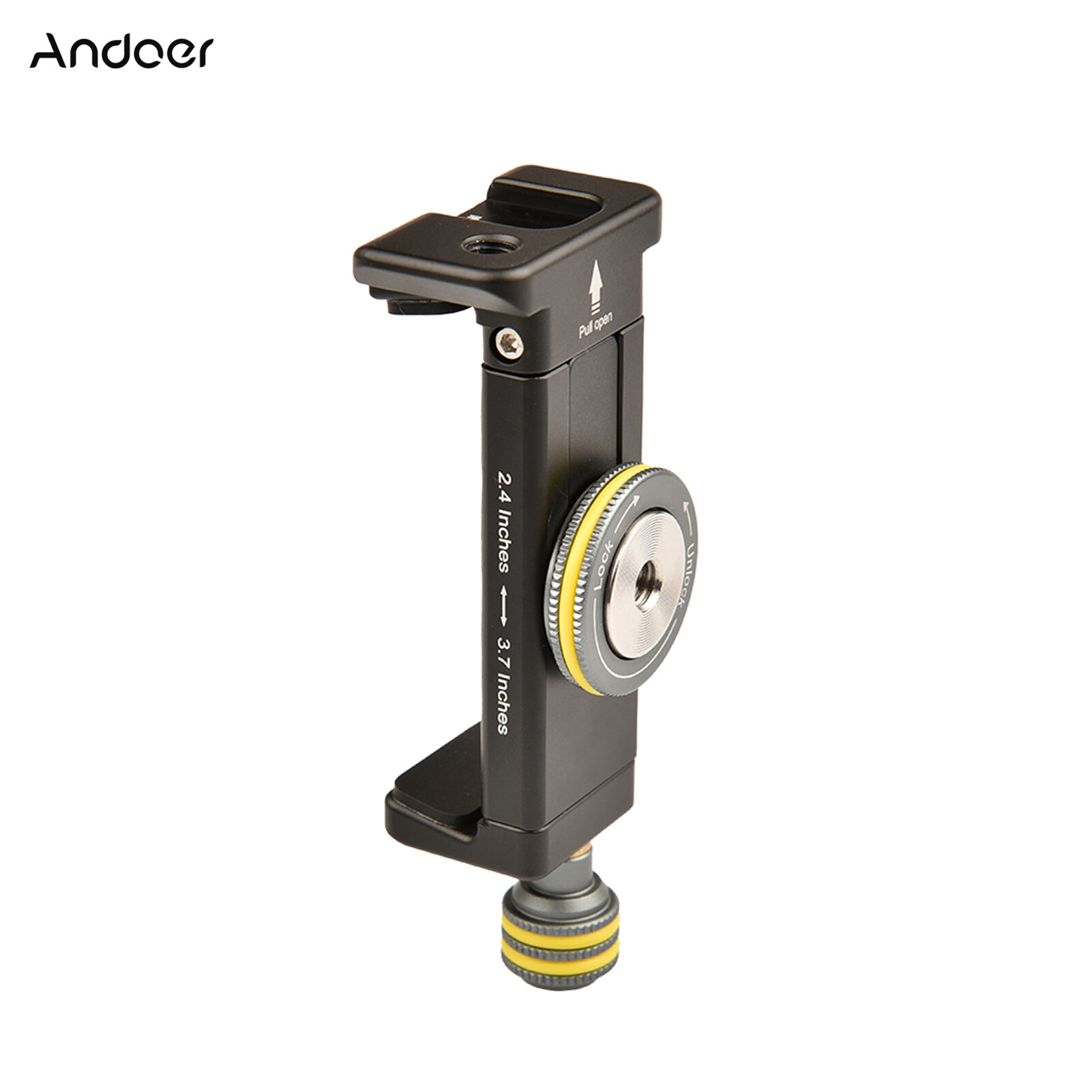 Andoer Kẹp Giữ Điện Thoại Thông Minh Giá Đỡ Ba Chân Đế Giày Lạnh Tiêu Chuẩn Arca Swiss Mount Triple 1/4 Inch, Cho Micro Điện Thoại Video Gắn Đèn LED