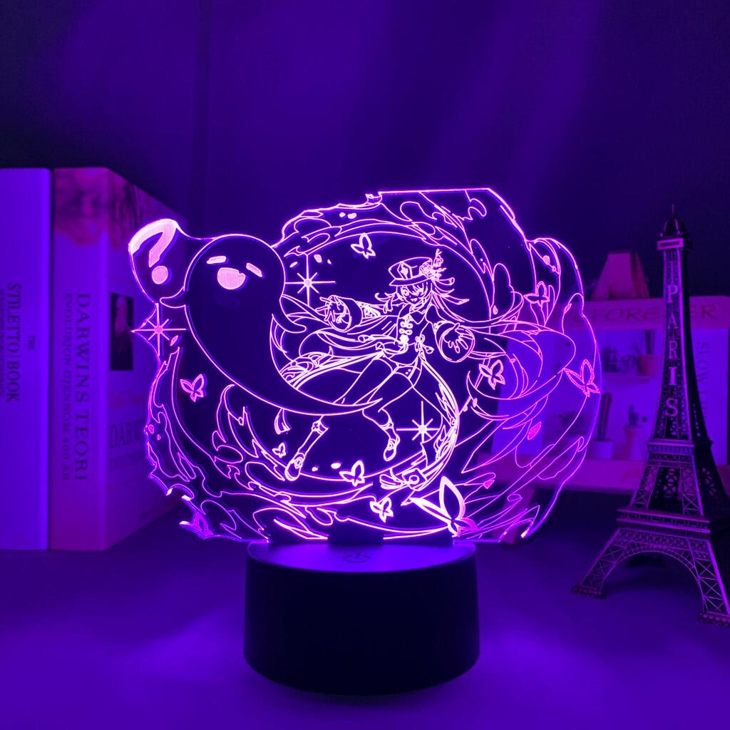 Đèn ngủ led 3d genshin impact hu tao đèn led acrylic trò chơi