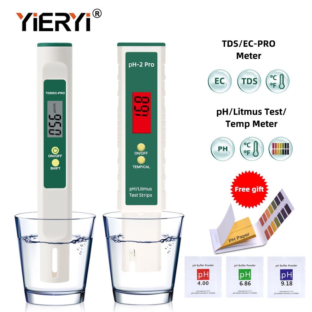 2 đồng hồ đo tds, kỹ thuật số nước tester, máy đo ph kỹ thuật số 0.0-14.0 0-9990ppm tds & ec lcd độ tinh khiết nước ppm bộ lọc bể cá