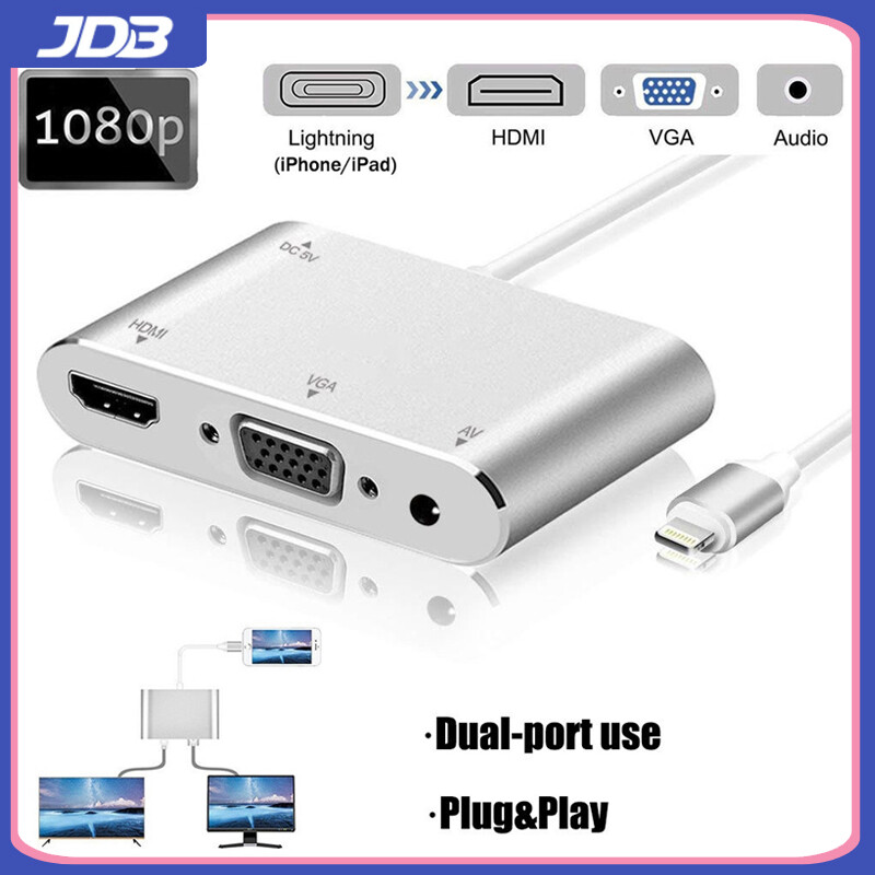 Bộ Chuyển Đổi JDB Lighting Sang Hdmi + Vga Với Bộ Chuyển Đổi Âm Thanh Apple Sang HD TV