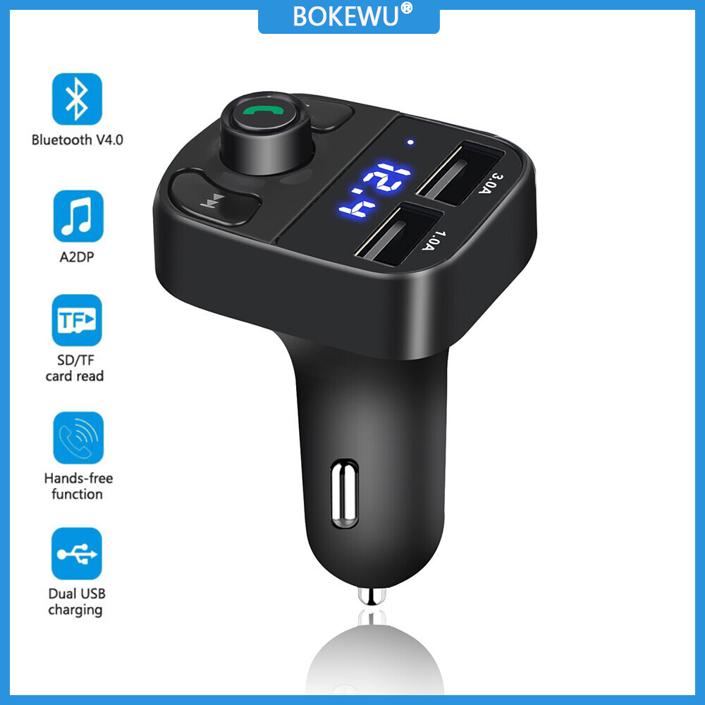 BOKEWU Bộ Điều Chế Máy Phát FM X8 Bộ Bluetooth Cho Xe Hơi Máy Nghe Nhạc MP3 Xe Hơi Rảnh Tay Bộ Sạc Xe Hơi USB Kép 3.1A 1A Bộ Sạc Điện Thoại Thông Minh