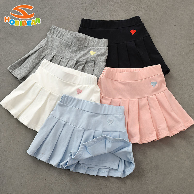 HOBIBEAR Girls' pleated culottes with safety pants, all-match anti-skid skirt, medium and large children ราคา 149 บาท*ส่งฟรี