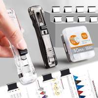 Deli Metal Clip Push Clipper Latest Stapler Paper Fixing Organizing Stapler Reusable Portable Push Clamp Not Damage Paper