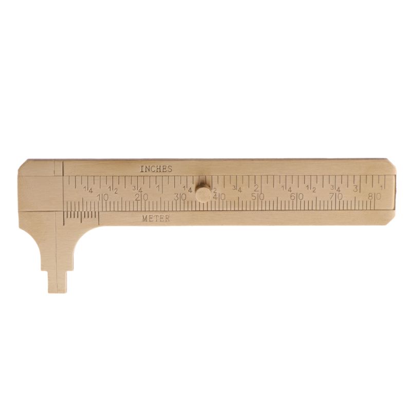 Mini Brass trượt đo Vernier Caliper 80mm 3.25inch Pocket Scale Thước đúp